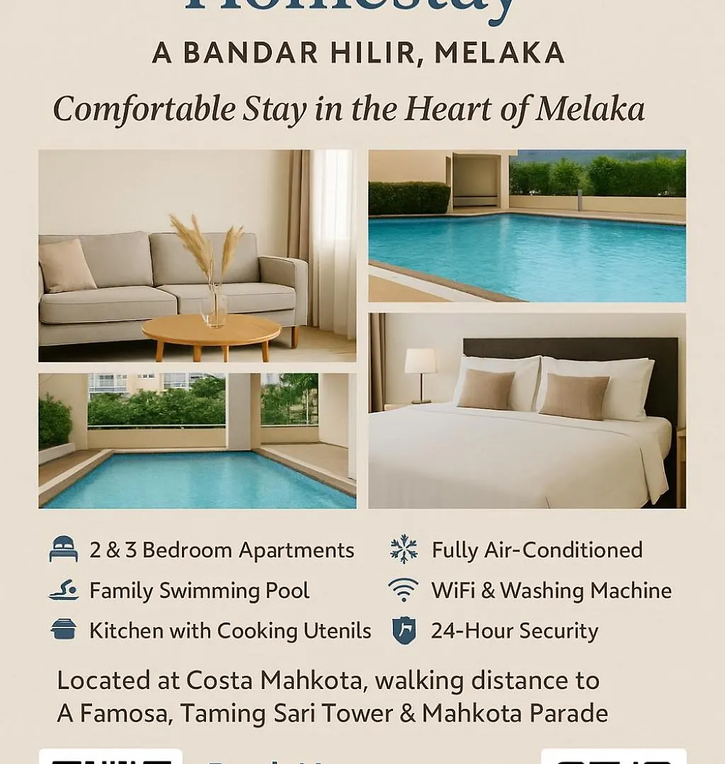 Homestay Bandar Hilir Swimming Pool Malacca Malesia